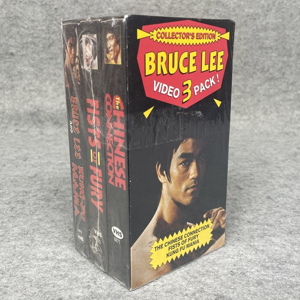 NOS 1994 Bruce Lee VHS 3 Pack Chinese Connection, Fists of Fury, Kung-Fu Mania
